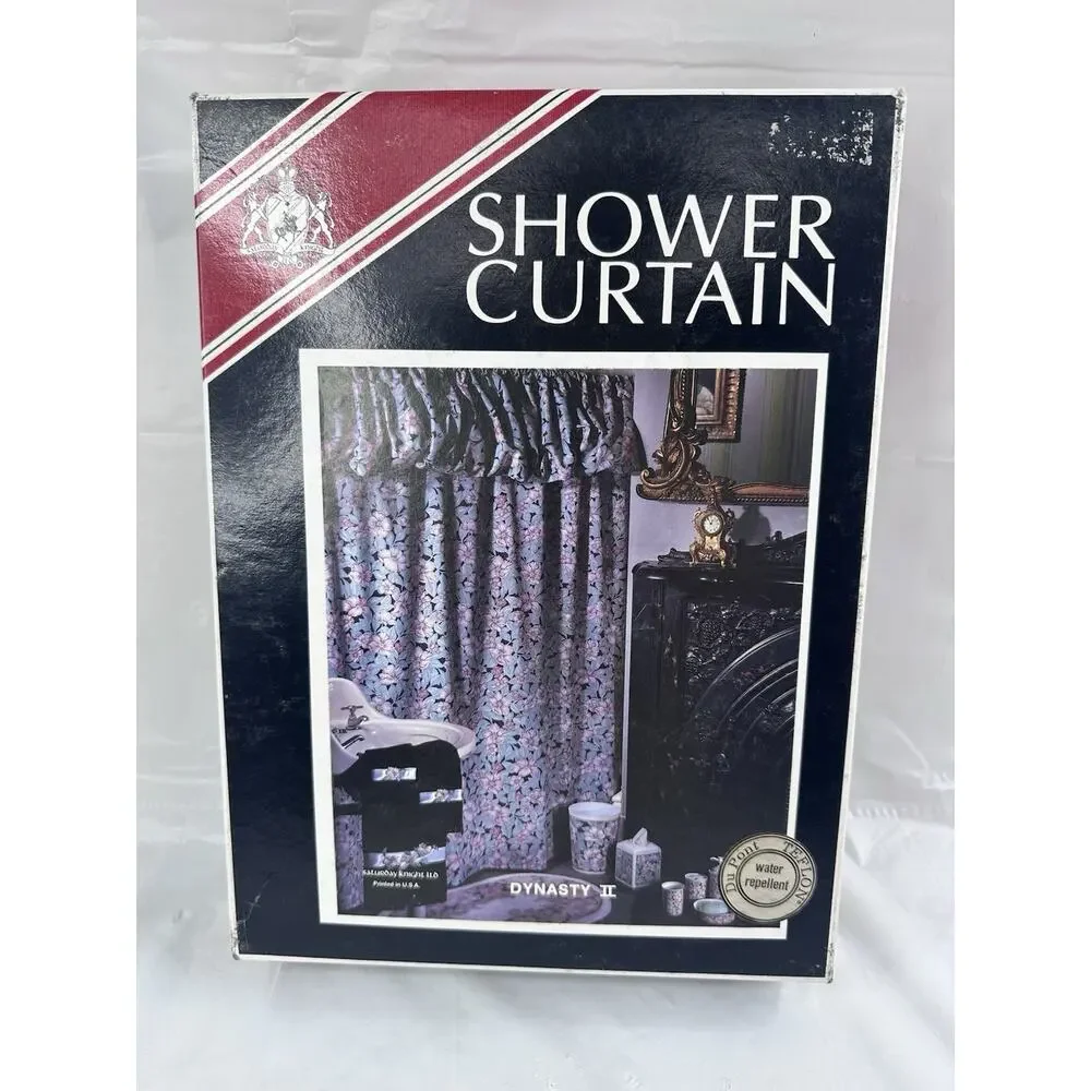 Saturday Knight Ltd. Shower Curtain Dynasty II Floral Cottagecore Teflon Vtg